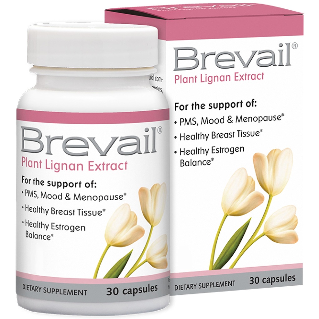 Brevail Plant Lignan Extract Capsules, Proactieve Borstgezondheid Supplement met 50 mg SDG Lignans van Flax Seed Hulls voor gezonde oestrogeenbalans en PMS Mood Support Pillen, 30 Tellen
