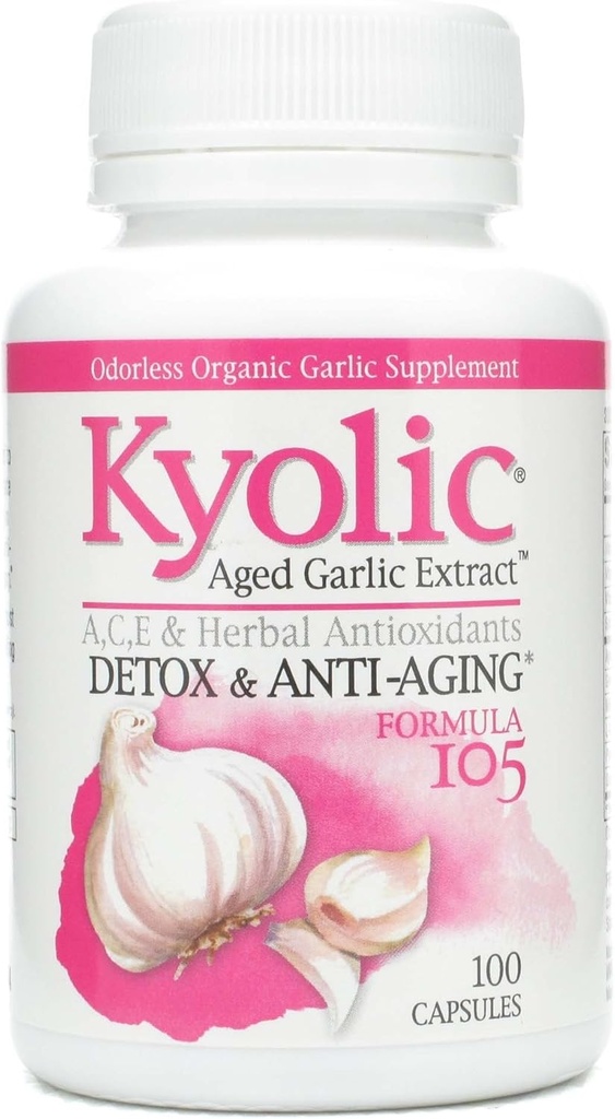 Kyolische formule 105 Knoflook Extract w/VIT A en E Selenium 100 capsules