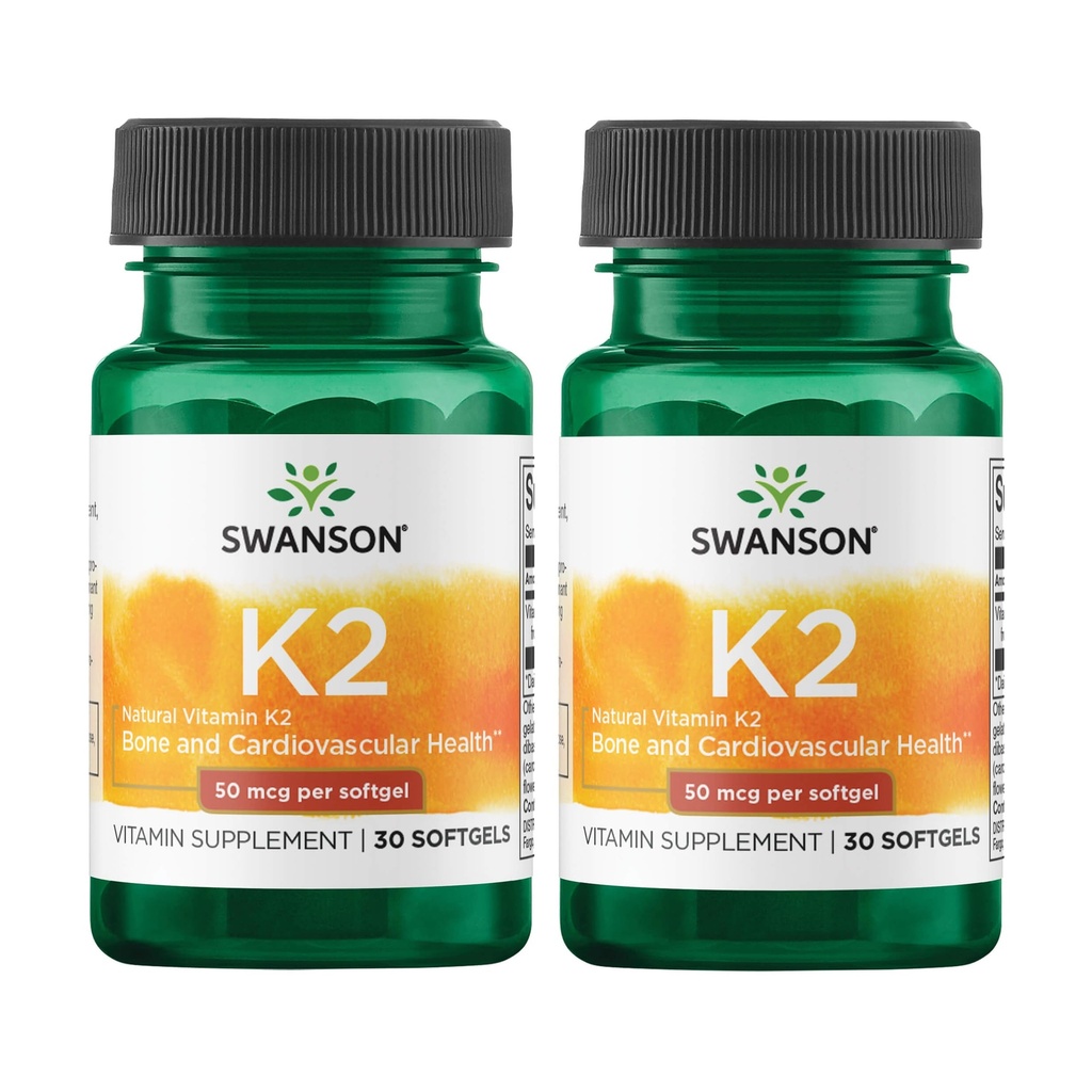 Swanson natuurlijke vitamine K2 (Menachinon-7 uit Natto) 50 mcg 30 Sgels (2 Pack)