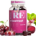 Beetwortel Gummy's met druivenzaad Extract energie-supplementen I Suikervrij Nitric Oxide Supplementen voor mannen & vrouwen I Algemene gezondheid & bloeddruk ondersteuning I 60 Gummies - Cherry Flavor