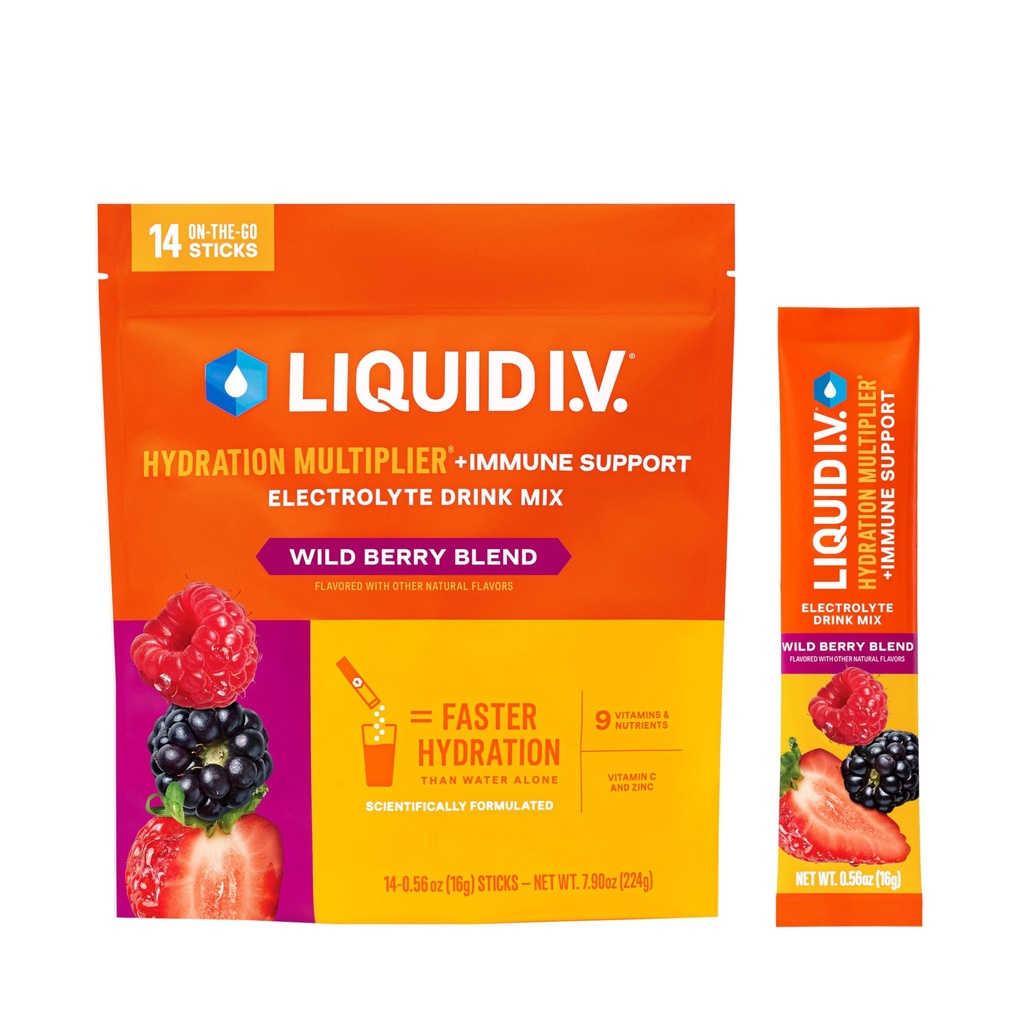 Vloeistof I.V.® Hydration Multiplier + Immune Support - Wild Berry Blend