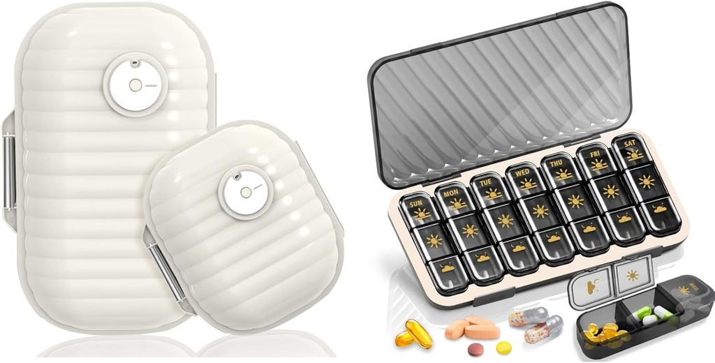 Weekly pil Organizer, Travel pil Organizer, Large Travel pil Box 7 Dag, Am Pm Drie dagelijkse pil geval met verwijderbare geneeskunde container