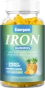 1 Pack 100Mg Iron Supplement Gummies for Women & Men - Vitamin A, C, B - Energy Support for Iron Deficency, Anemia, Adults &Children, Ananas Flavor Gummy, 60 Telt