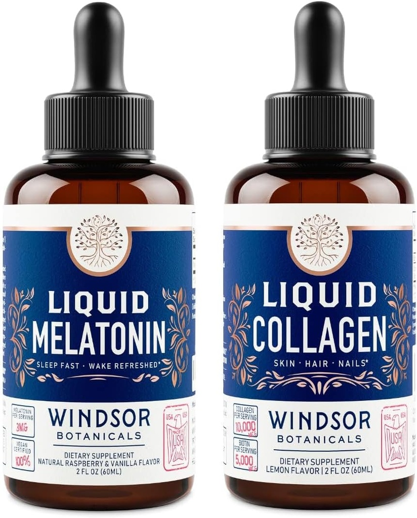 WINDSOR BOTANICA Melatonine en collageen vloeibare rust en Recuperatie huidbundel