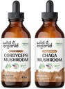 Wild & Organic Cordyceps Tinctuur 4 fl oz & Chaga Mushroom Tinctuur 4 fl oz