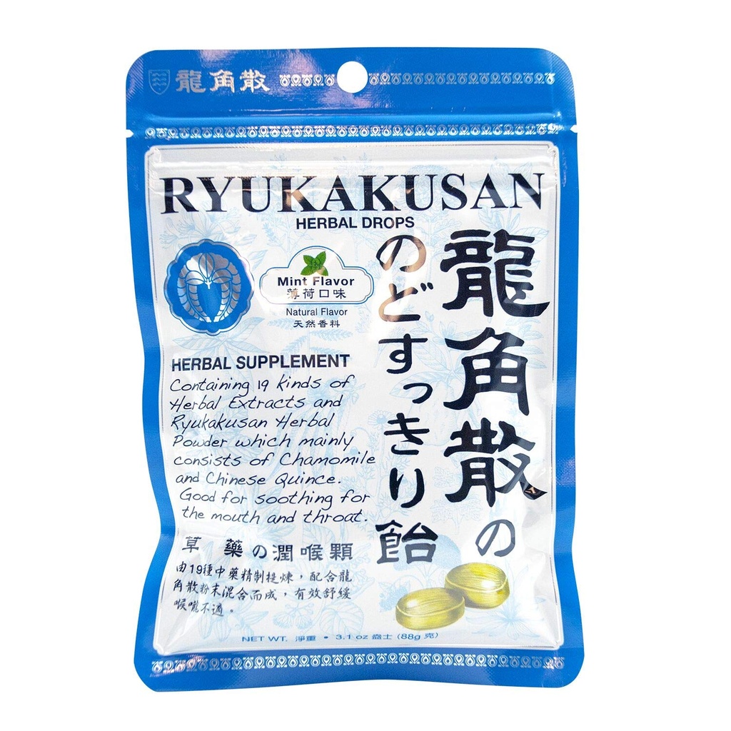 Ryukakusan muntsmaak kruidendruppels (ondersteunt keel, mond, bovenste ademhaling) (32 druppels) (1 zak) (Solstice)