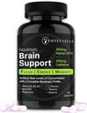 Hersenondersteuningssupplement met 300 mg Alpha GPC & 200mg natuurlijke cafeïne & vitamines voor Cognitieve gezondheid, energie, geheugen en focus - Brain Booster (60 capsules, 1-maand levering)