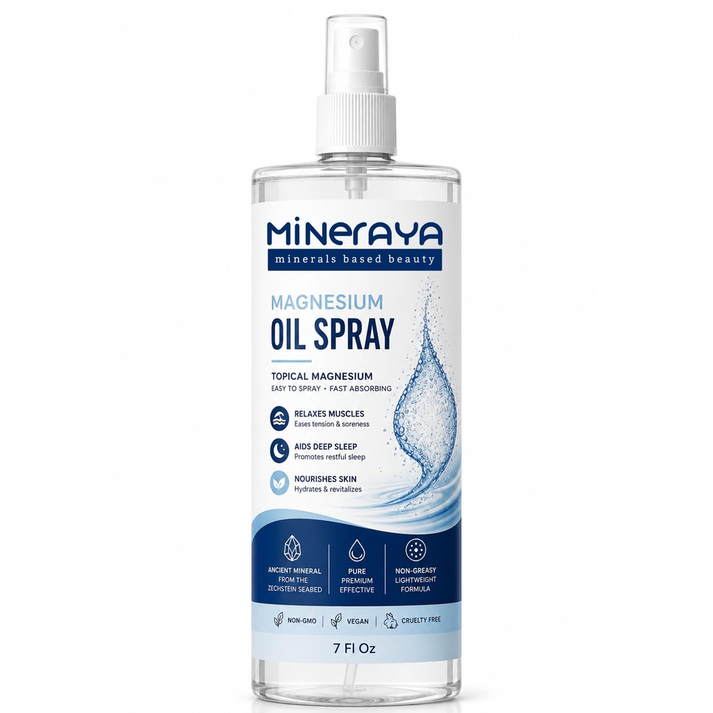 Magnesium Oil Spray. Topical Magnesium Chloride for Muscles Pain & Joints stiffness. Promotes Better Sleep & Muscle Recovery. Quick Absorbing, Non Greasy - 200ml