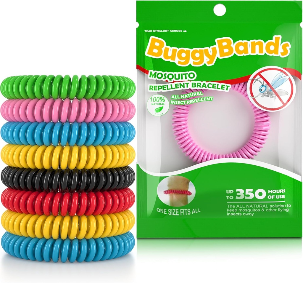 12 Pack Mosquito afstotende armbanden, individueel verpakt, DEET gratis, natuurlijke en waterdichte band