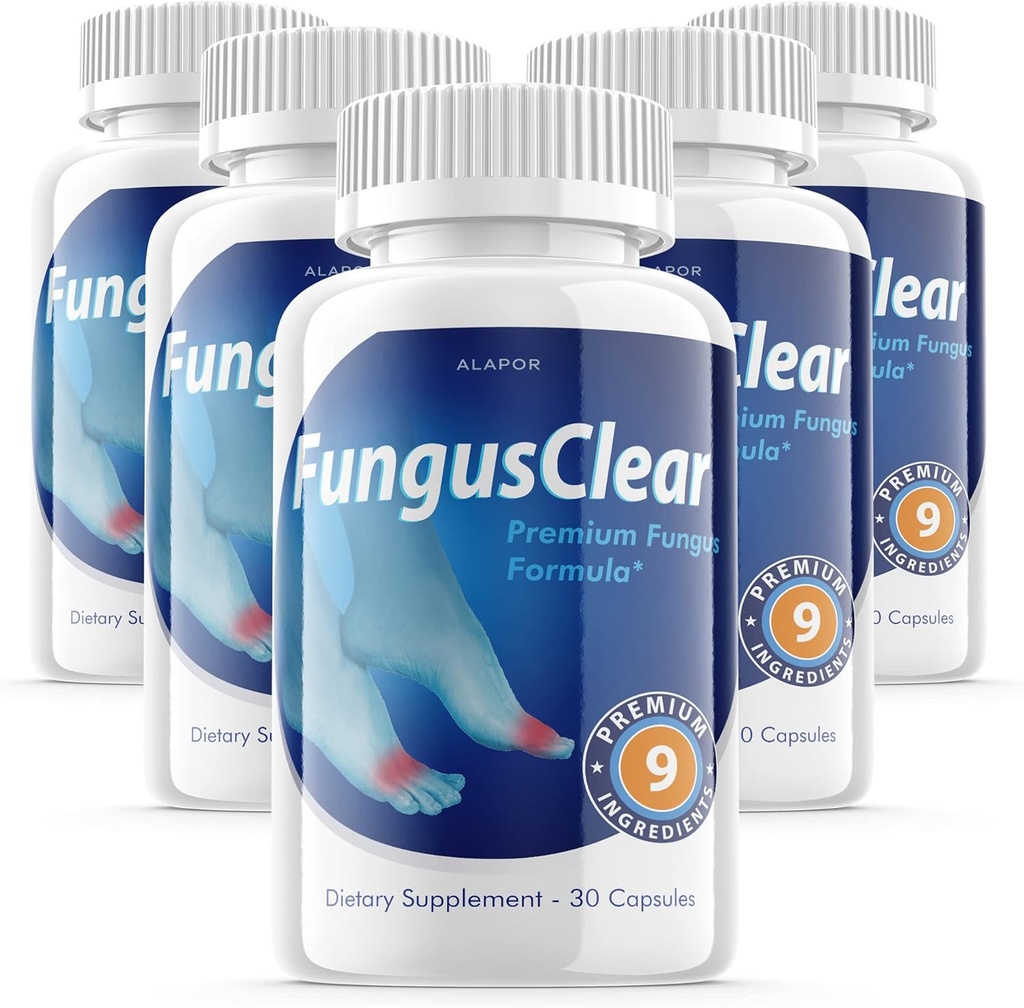 (5 Pack) Fungus Clear - Probiotic Fungus Clear Pills, Advance Formula Fungusclear Capsules, Fungus Clear Max, voor 150 Days Supply.