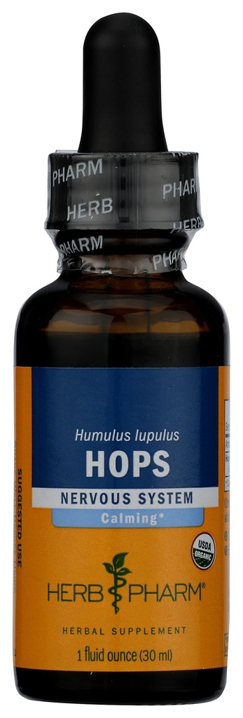 Herb Pharm Certified Organic Hops Liquid Extract voor het kalmeren van zenuwstelsel ondersteuning - 1 Ounce