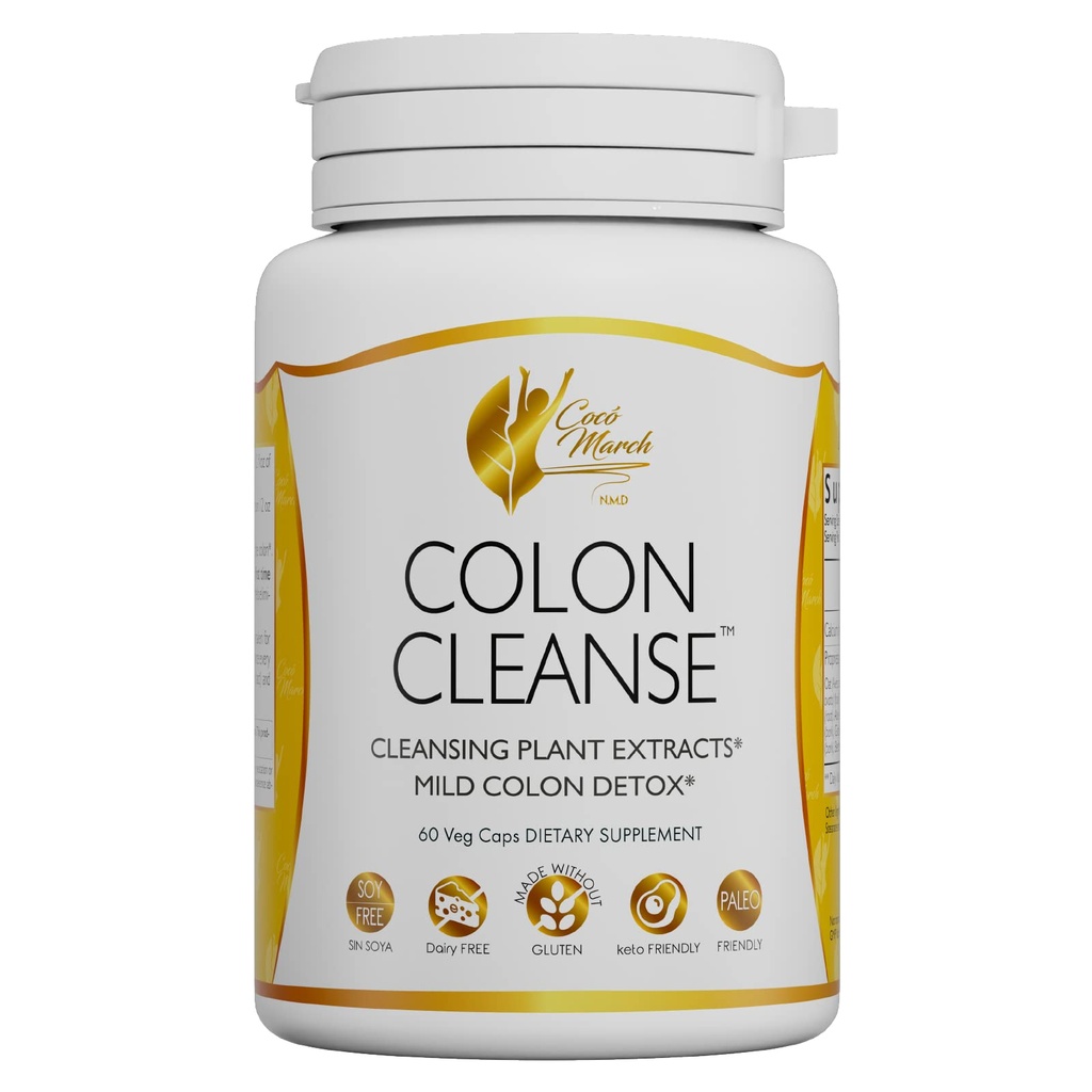 Cocó maart N.M.D. Colon Reiniging - Dieetsupplement, Reiniging Plant Extracten, Mild Colon Reiniging - Glutenvrij, Zuivelvrij, Sojavrij, Keto Vriendelijk, Paleo Vriendelijk, 60 Veg Caps - 15 Serven