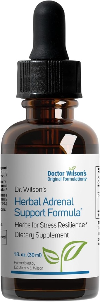 Dr Wilson's Herbal Adrenal Support Formula adaptogenic Kruiden voor dagelijks gebruik, slaap en energie ondersteuning 1 vloeibare oz