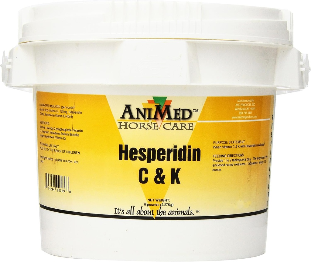 AniMed vitamine C en K met Hesperidin supplement voor paarden, 5-Pond