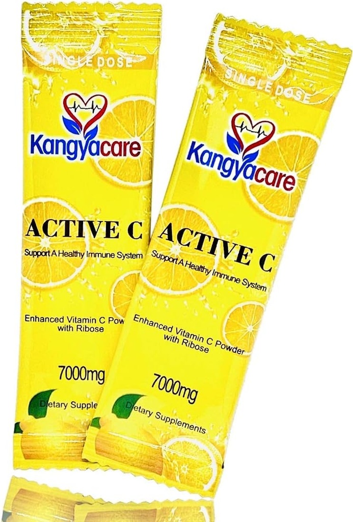 Kangyacare] Actieve C-20-verpakkingen - Enkelvoudige dosis -7000mg -Extra hoog vermogen Vitamine C-poeder - Immuunondersteuning en antioxidantbescherming -Verbeterde absorptie, neutrale pH
