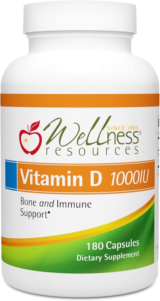 Wellnessbronnen Vitamine D 1000 IE - Sojavrije vitamine D3 (180 Veggie Capsules)