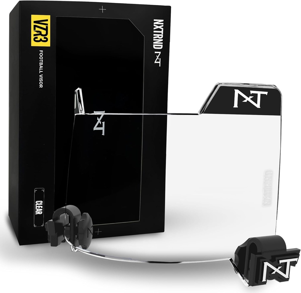 Nxtrnd VZR3 Voetbal Visor, gebogen lens technologie, past volwassen en jeugd voetbal Helmen