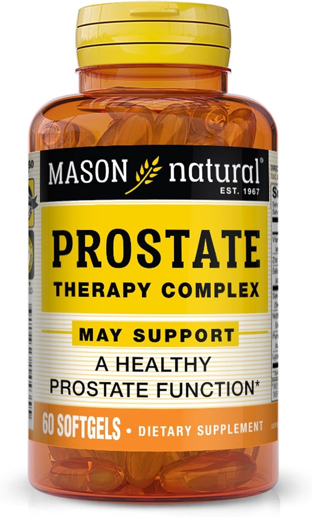 MASON Natural Prostate Therapy Complex met Saw Palmetto, Nettle Root & Pumpkin Seed Oil - ondersteunt een gezonde prostaatfunctie*, 60 Softgels