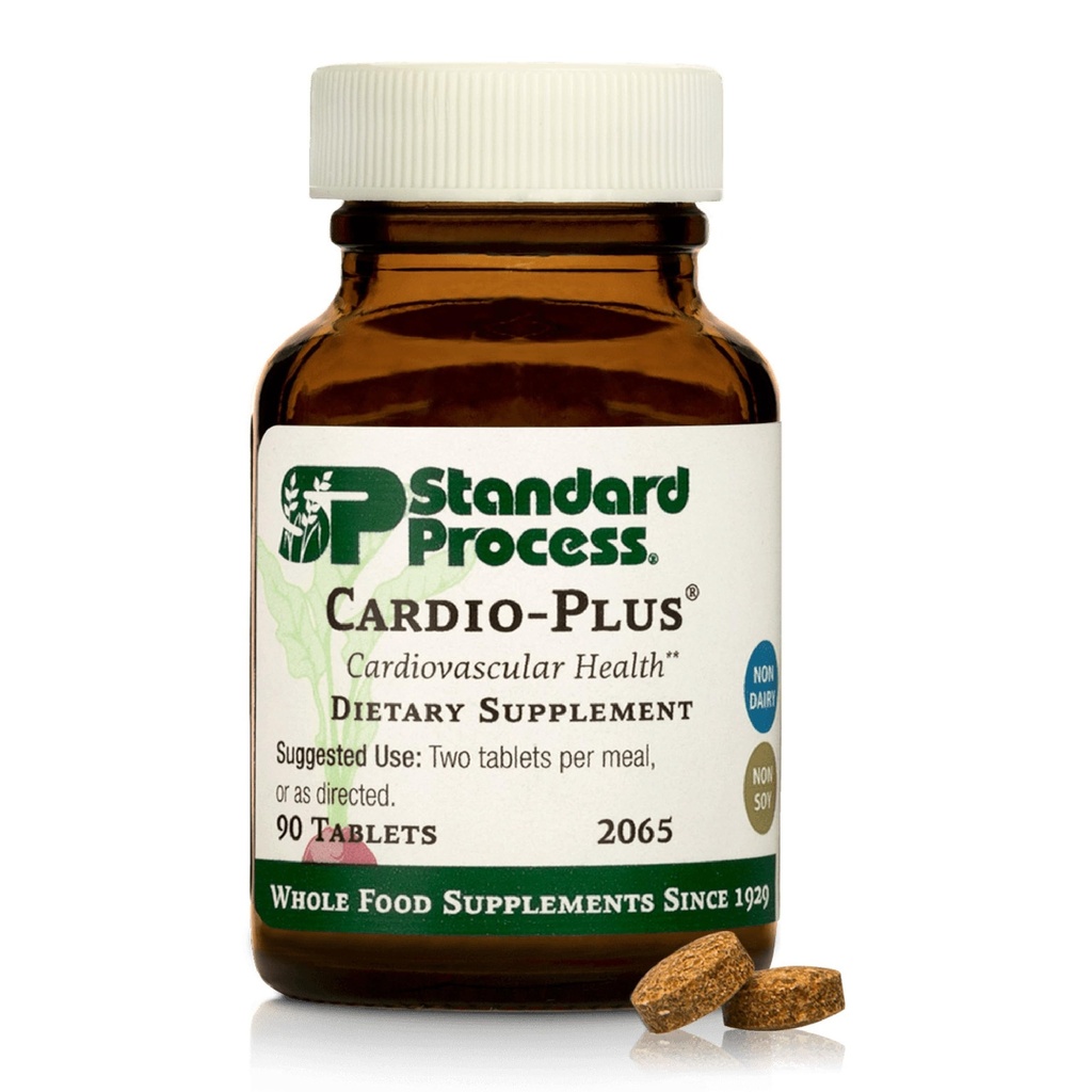 Standard Process Cardio-Plus - Antioxidant Support - Heart Health, Circulation & Blood Flow Supplement with Vitamin B6, Niacin & Riboflavine - Energy Metabolisme Supplement - 90 tabletten