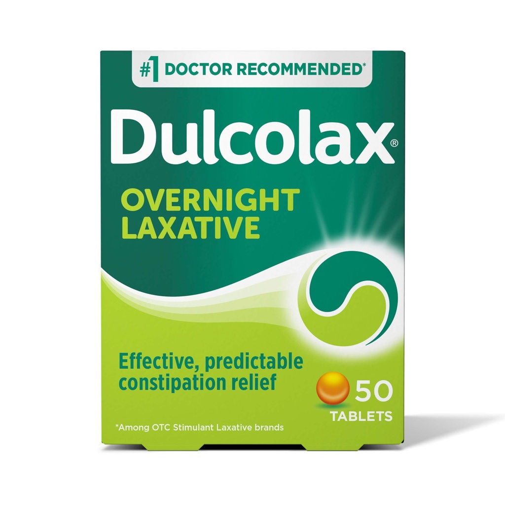 Dulcolax Stimulerende Laxatieve Tabletten, Voorspelbare en effectieve Constipatie Verlichting, Verlicht Straining & Bloating, Bisacodyl 5 mg, 50 Tel.