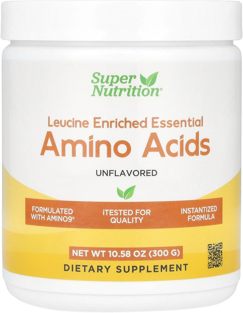 SuperNutrition Leucine Verrijkt essentiële aminozuren met L-Leucine, L-Lysine, L-Threonine en L-Isoleucine, ongearomatiseerd, 10,58 oz (300 g)