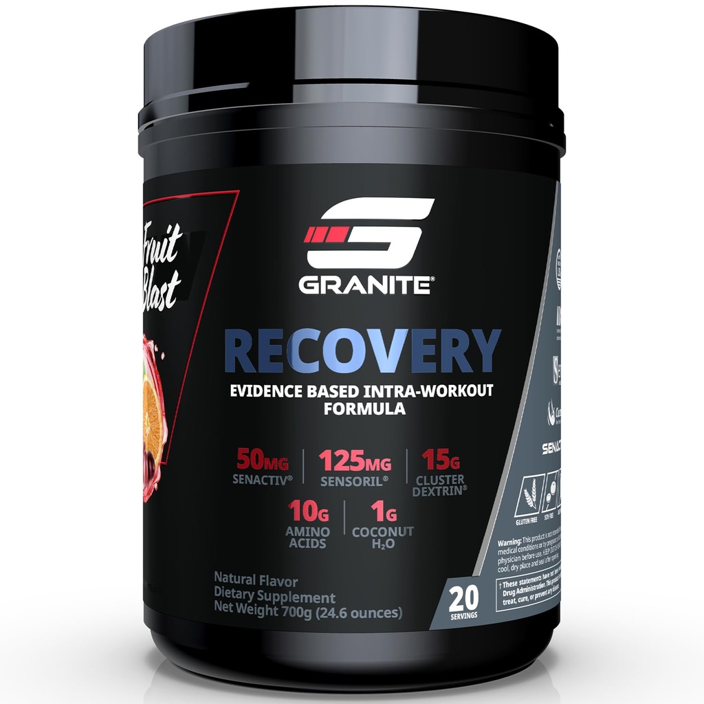 Granietvoedingsherstel - Premium Intra-Workout Drink met EAA's, Cluster Dextrin, Sensoril & Senactiv voor Atletische Prestaties en Lean Muscle Gains - Fruitblast (30 Servingen)