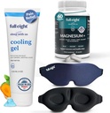 Slaap & Comfort: Magnesium + 500 MG voor diepe slaap 60 Caps, snelwerkende koelgel Rub voor rustgevende comfort 4 oz & 3D licht blokkeren slaapmasker één maat