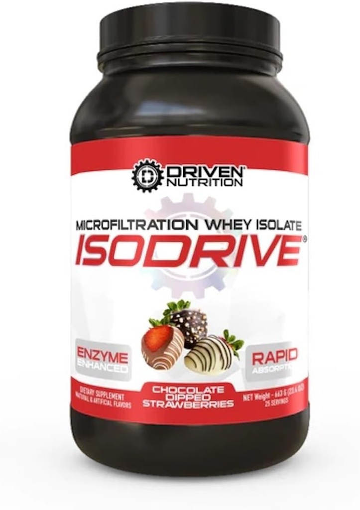Gedreven Voeding ISODRIVE Premium Wei Isolaat (2 Pond, Chocolade Dipped Aardbeien)