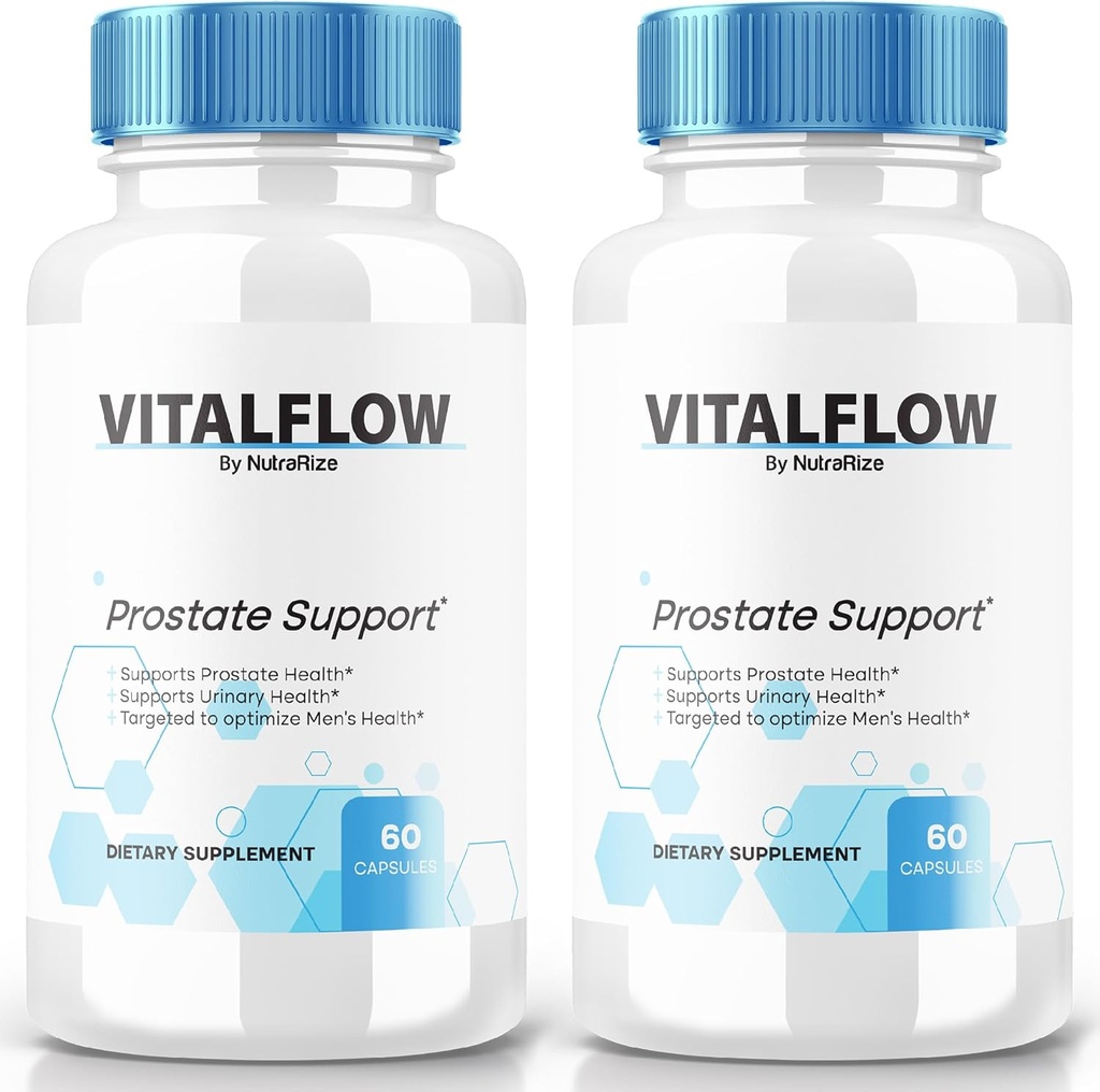 (2 Pack) VitalFlow Capsules, VitalFlow Advanced Prostate Support Formula, Officiële Natuurlijke Formule aan Regain Control, Maximale sterkte pillen ter ondersteuning van Wellness, Vital Flow Reviews (120 capsules)