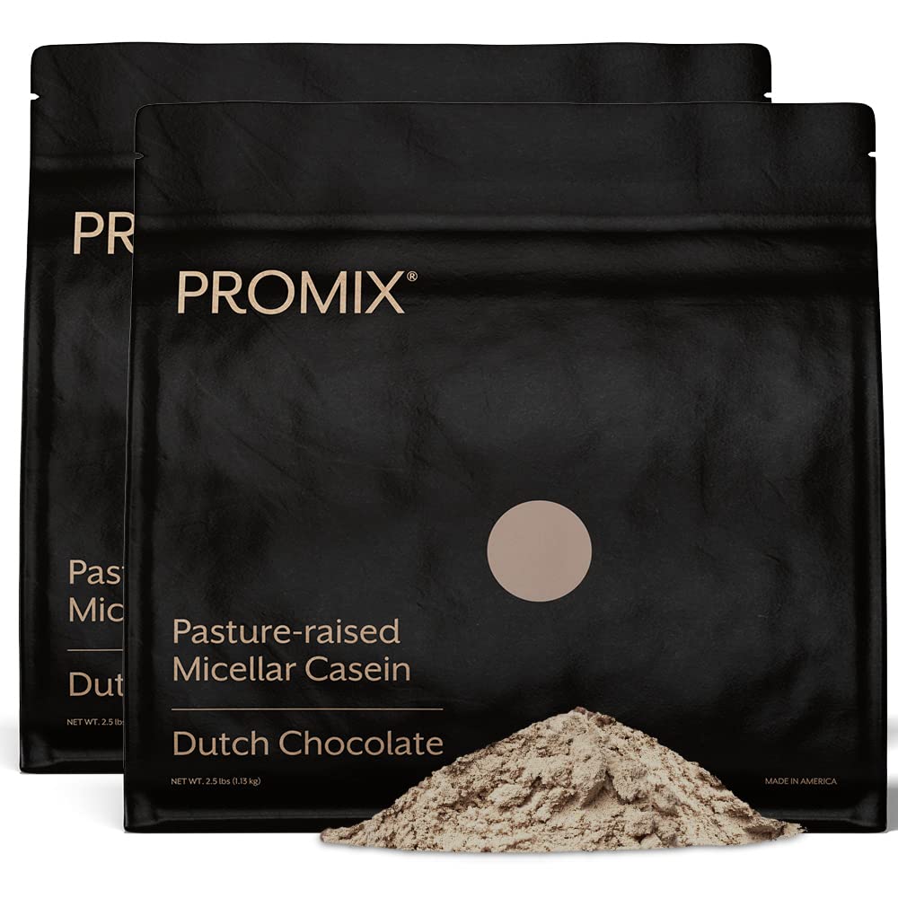 ProMix Voeding Caseïne Proteïne Poeder - Gras-Fed, Pasture Raised, Slow Release 25g Micellar Caseïne - 5.4g BCAAs Glutenvrij, Suikervrij, Sojavrij - Chocolade, 5lb