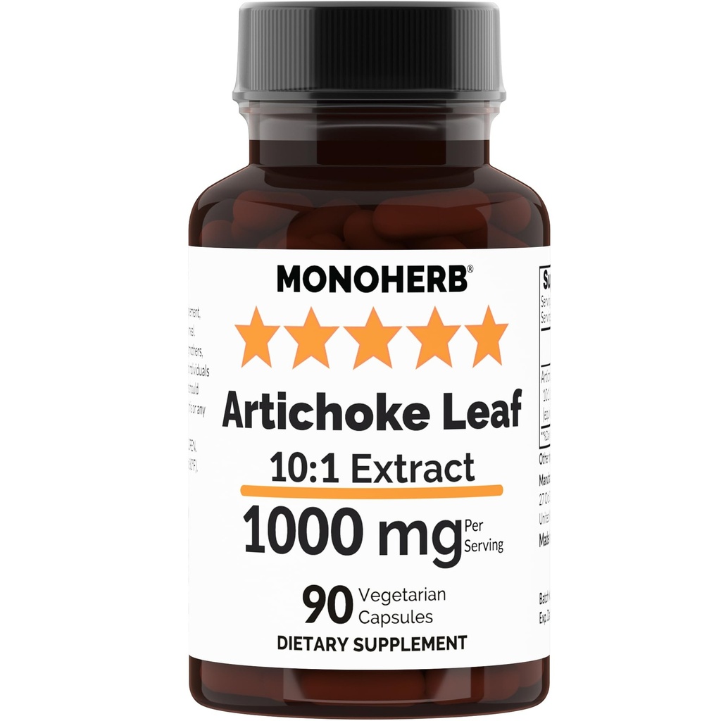 MONOHERB Artichoke Leaf Extract 1000 mg - 90 Vegetarische Capsules