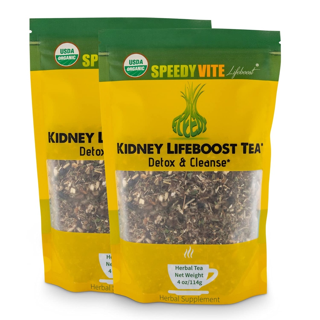 SpeedyVite Nierblaas LifeBoost Thee Kruidensupplement, USDA Biologische Reinigingen & ondersteunt Urinaire Tract Gezondheid, Marshmallow Root Dandelion Goldenrod Juniper Hydrangea+ Natuurlijke detox