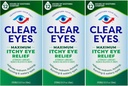 Clear Eyes Maximum Itchy Eye Relief Eye Drops, 0,5 Fl Oz (verpakking van 3)