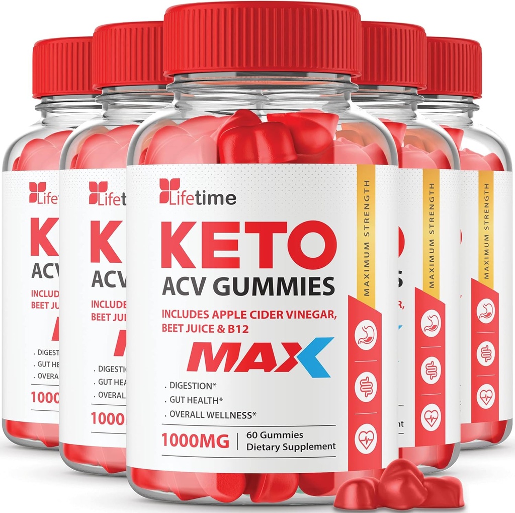 (5 Pack) Lifetime Keto Max Gummies - Official Formula, Vegan, Non GMO - Lifetime Keto Plus acc Gummies, Lifetime Gummies with Lifetime Gummies , Vitamine B12, Beetwortel, Granaatappel (300 Gummies)