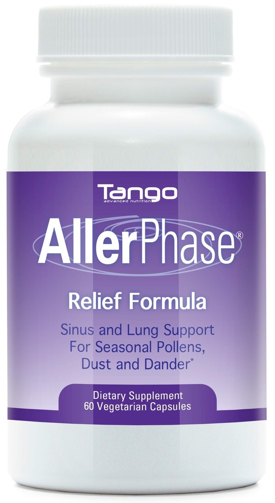 AllerPhase Natural Herbal Sinus en Lung Relief Supplement voor seizoensgebonden ademnood veroorzaakt door pollen, stof en dander (60 Vegetarische Capsules)
