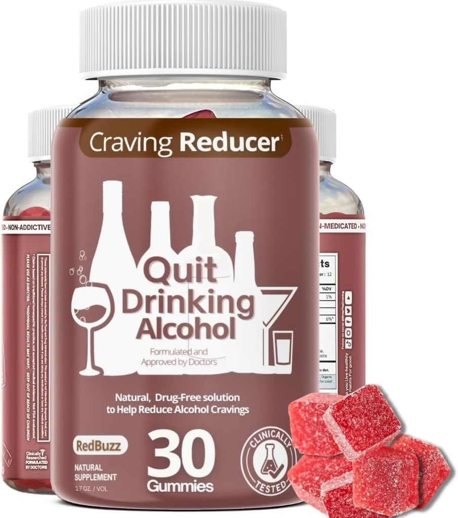 Nuchter van alcohol, Stop Alcohol Craving Relief-Multi-Vitamin Gummy om te helpen Verminderen Cravings, Anti-alcohol, Lever Detox, Gemakkelijk te nemen als Noodzakelijke Ondersteuning / 30 dagen Tellen (Cuit Alcohol)