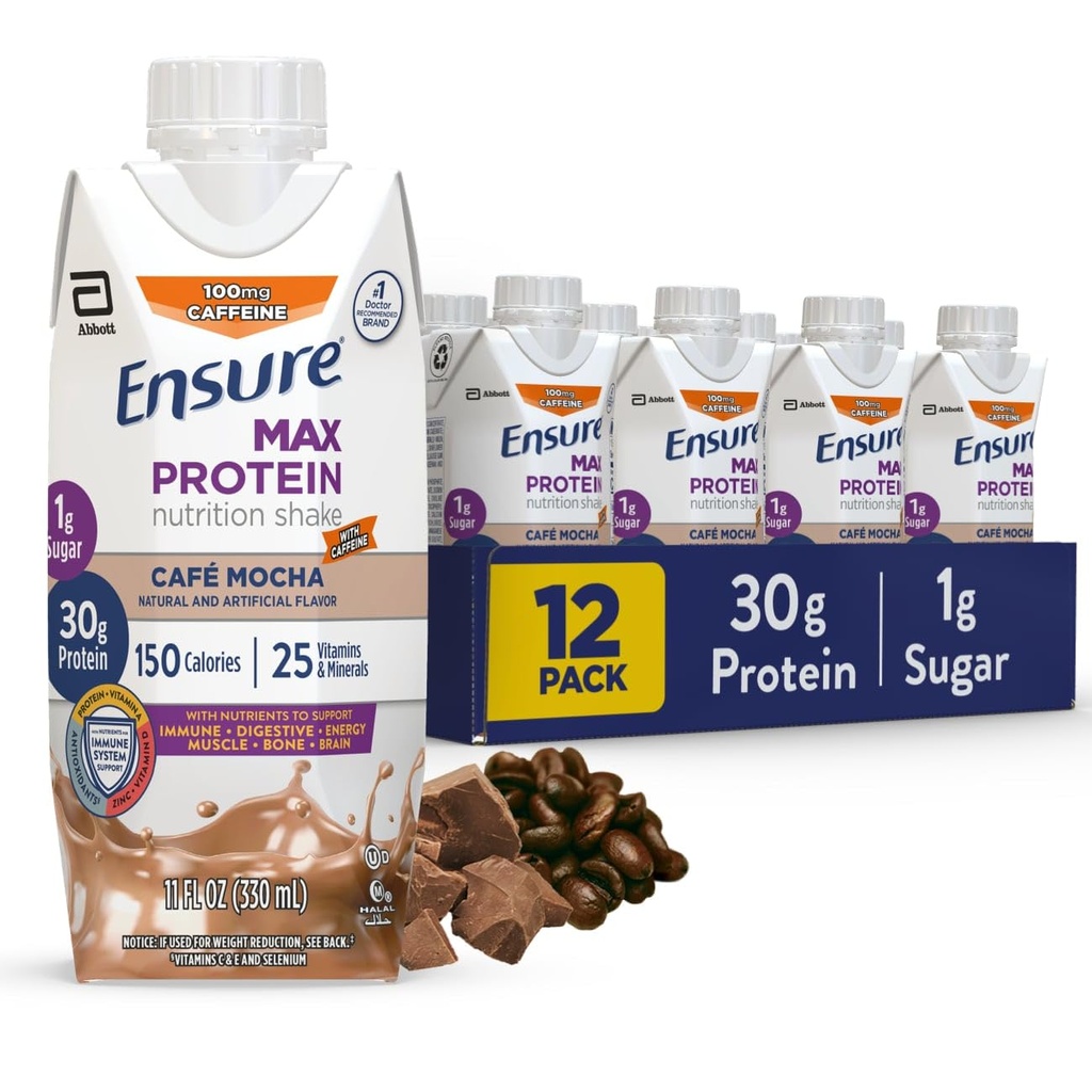 Zorg ervoor dat Max Protein Cafe Mocha Voeding Schudden 30g Proteïne, 1g Suiker, 4g Fiber Blend 