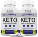 (2 Pack) Keto Thrive Keto ACV Pillen 1275MG Keto Support Blend Capsule alternatief voor Keto ACV Gummies samengesteld met Apple Cider Vinegar Extra Virgin Olive Oil Powder Green Tea Leaf 120 Capsules