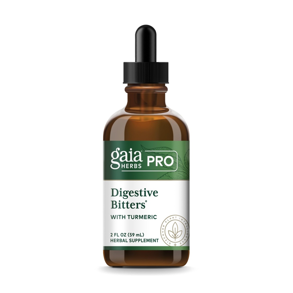 GAIA HERBS PRO Digestive Bitters met Kurkuma - met kruiden Traditioneel gebruikt ter ondersteuning van gezonde spijsvertering* - Herbal Formula - Geweldig voor reizen - 2 Fl Oz (30 porties)