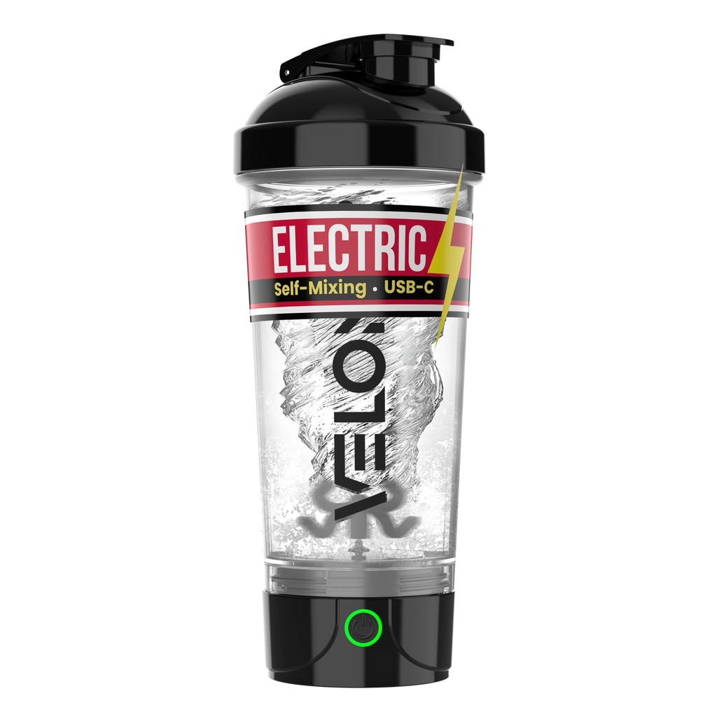 VELOMIX Elektrisch Proteïne Shaker Fles - 24 oz Oplaadbaar USB-C Lek Proof Shaker Cups voor Proteïne Shakes Draagbare Blender voor Shakes en Smoothies (Electrisch-Transparant)