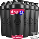 6 PACK, Shaker Flessen met Draad Whisks voor Proteïnemixen 