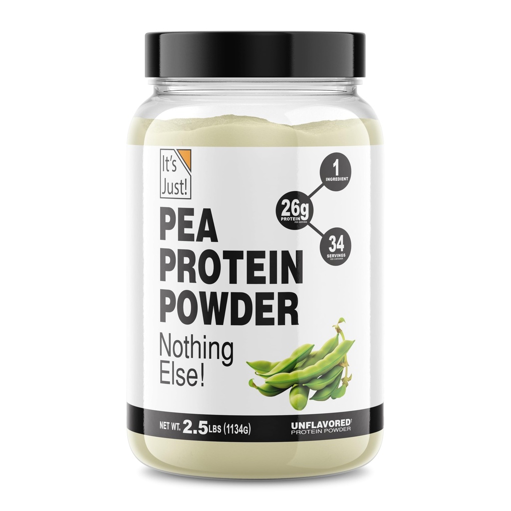 Het is gewoon! - 100% Pea Protein, Vegan Plant Based, Groeid in Canada, Premium Quality, Glad Texture, Glutenvrij, Keto Vriendelijk (2.5 Pond, Onopge smaakt)