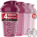 VELOMIX -4 PACK- 20 OZ Protein Shaker Flessen voor eiwitmixen, Shaker Cups voor eiwitshakes, Small Shaker Bottle Pack, Shaker Cup, Shakers voor eiwitshakes (Berry Blend)