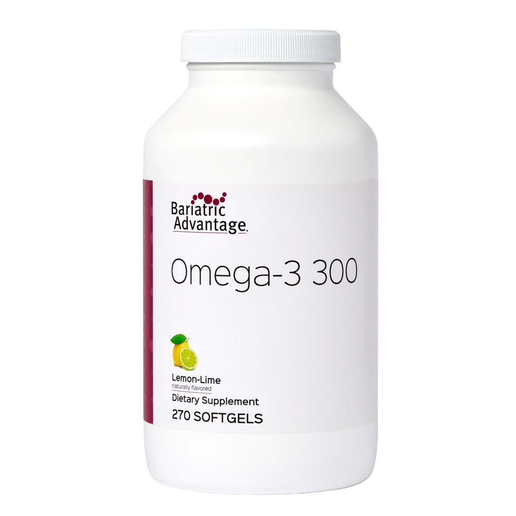 Bariatrische Voordeel Omega-3 300 EPA DHA Fish Oil Capsules, Geconcentreerde bron van vetzuren van duurzaam geproduceerde koudwatervis - Citroen Lime, 270 Softgels
