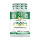 Organische Veda Spirulina & Chlorella Capsules, 1500mg, 300 Telling - Spirulina Chlorella Capsules met Super Green Antioxidanten, Phycocyanine, Aminozuur - Boost Immuniteit, Energie, Ondersteuning Digestie