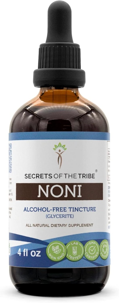 Geheimen van de stam Noni Alcoholvrije Liquid Extract, Noni (Morinda citrifolia) Gedroogde vruchten (4 FL OZ)