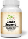Zen Supplements - Cardio Support Plus Antioxidants, L-Carnitine, L-Taurine, with Coenzyme Q10, Hawthorn, Horsechestnut, Cayenne, Grape Seed and Vitamin E, Promotes a Healthy Heart 60-Tabs