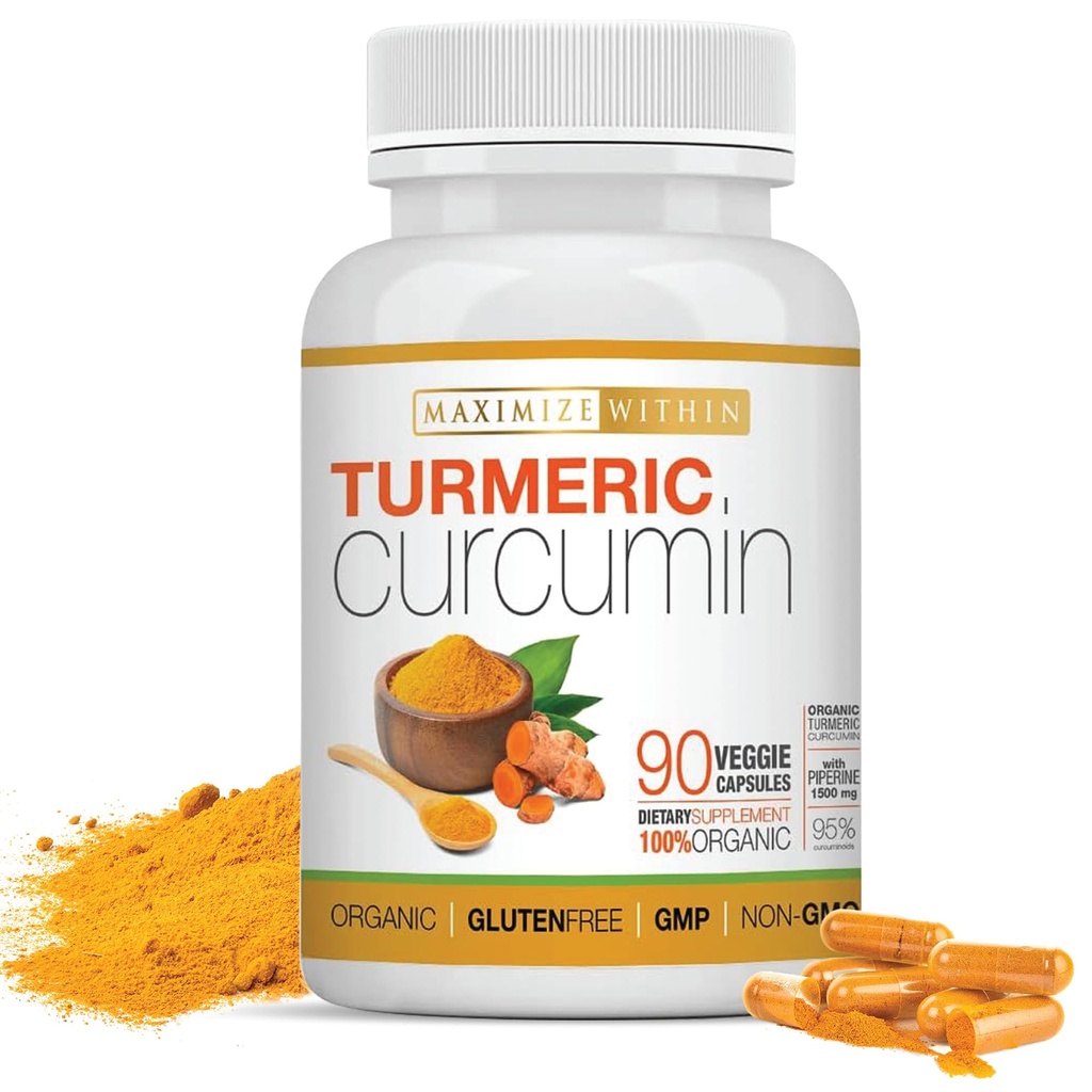 Kurkuma Curcumine met Piperine 1500mg, 90 Tellen