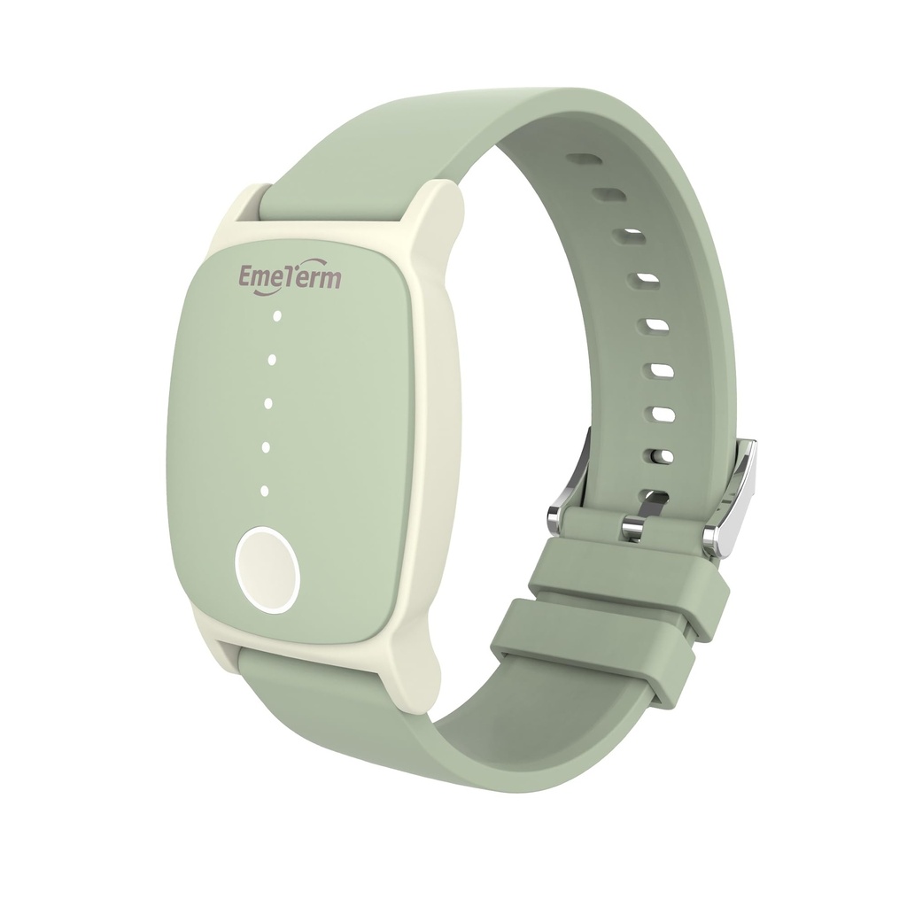 EmeTerm Explore Classic FDA-Cleared Anti-Nausea Wristband IP67 Waterproof Morning Motion Sickness Relief Band Rechargeable Classic Strap Design Drug Free Non-drowsy Without Side Effects Mint Green