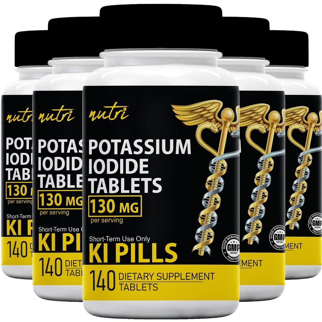 Nature's Fusions Kaliumiodide Tablets (verpakking van 5) 130mg - 700 Tablets EXP 10/2032 - YODO Naciente - KI Pillen - Yoduro de Potasio
